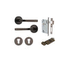 Iver Annecy Door Lever Handle On Round Rose Pair - primehardware