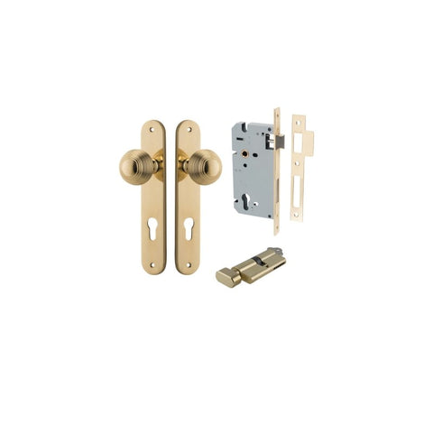 Iver Guildford Door Knob On Oval Backplate - primehardware