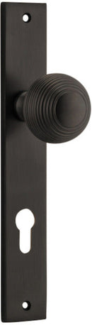 Iver Guildford Door Knob On Rectangular Backplate - primehardware