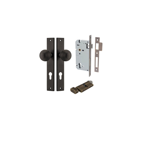 Iver Guildford Door Knob On Rectangular Backplate - primehardware