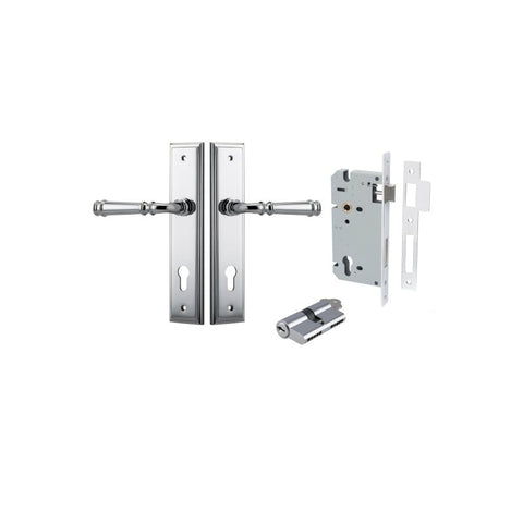 Iver Verona Door Lever Handle On Stepped Backplate - primehardware