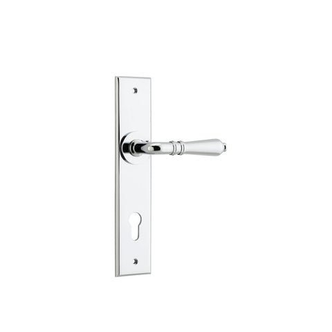 Iver Sarlat Door Lever Handle On Chamfered Backplate - primehardware