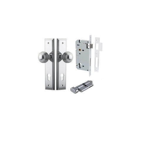 Iver Guildford Door Knob On Stepped Backplate - primehardware