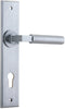 Iver Berlin Door Lever Handle On Chamfered Rectangular Backplate - primehardware
