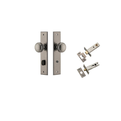Iver Paddington Door Knob On Chamfered Backplate - primehardware