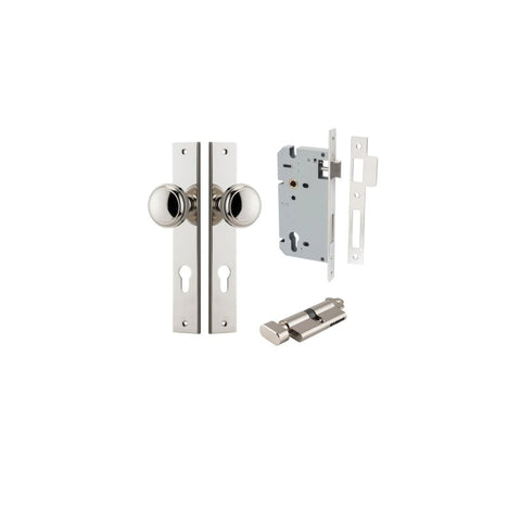 Iver Paddington Door Knob On Rectangular Backplate - primehardware