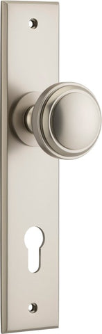 Iver Paddington Door Knob On Chamfered Backplate - primehardware