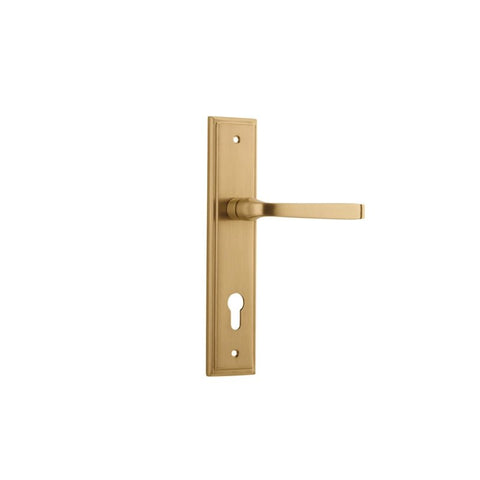 Iver Annecy Door Lever Handle On Stepped Backplate - primehardware