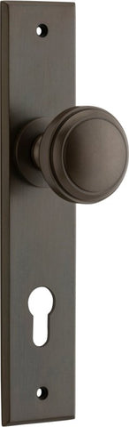 Iver Paddington Door Knob On Chamfered Backplate - primehardware