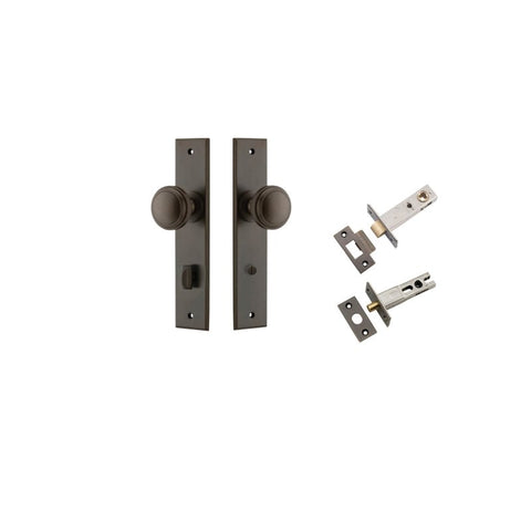 Iver Paddington Door Knob On Chamfered Backplate - primehardware