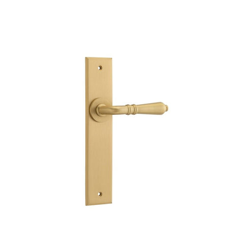 Iver Sarlat Door Lever Handle On Chamfered Backplate - primehardware