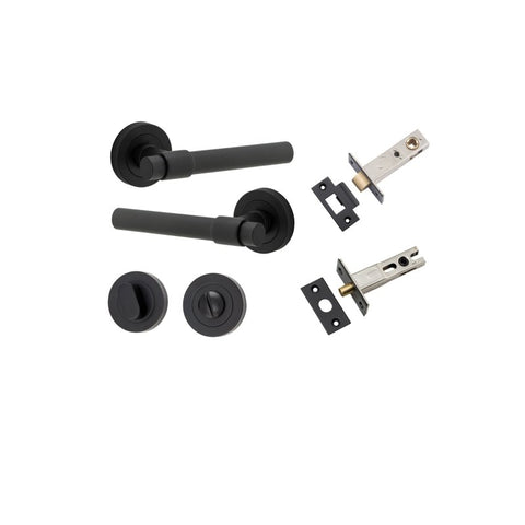 IVER Helsinki Door Lever Handle On Round Rose - primehardware