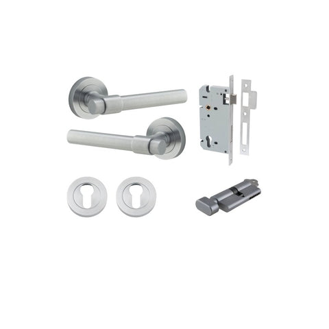 IVER Helsinki Door Lever Handle On Round Rose - primehardware