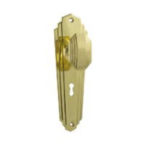 Tradco Elwood Art Deco Door Knob on Long Backplate - Customise to your needs - primehardware