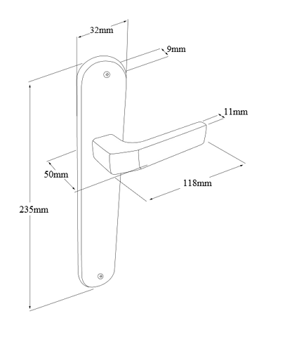 Zanda Qube Longplate Handle - primehardware