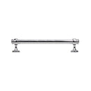 Chrome cabinet handle on a white background