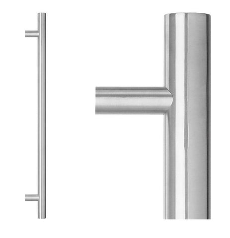 LOCKWOOD ENTRANCE PULL HANDLE 142X300SSS 300MM SATIN STAINLESS STEEL PAIR - primehardware