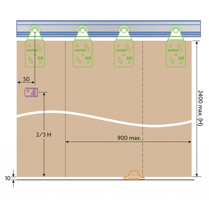 Lockwood HW18 Bi-Passing 1800mm Double Door Kit