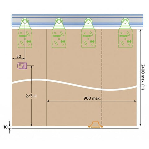 Lockwood HW18 Bi-Passing 1800mm Double Door Kit