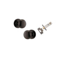 IVER Cambridge Door Knob On Round Rose Concealed Fix | Passage Kit | 9 Finishes - Signature Brass