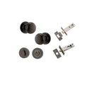 IVER Cambridge Door Knob On Round Rose Concealed Fix | Separate Privacy Kit | 9 Finishes - Signature Brass