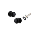 IVER Cambridge Door Knob On Round Rose Concealed Fix | Passage Kit | 9 Finishes - Matt Black