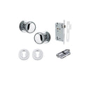IVER Cambridge Door Knob On Round Rose Concealed Fix | Entrance Kit (Key/Key) | 9 Finishes - Polished Chrome