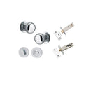 IVER Cambridge Door Knob On Round Rose Concealed Fix | Separate Privacy Kit | 9 Finishes - Polished Chrome
