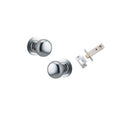 IVER Cambridge Door Knob On Round Rose Concealed Fix | Passage Kit | 9 Finishes - Brushed Chrome
