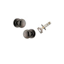 IVER Cambridge Door Knob On Round Rose Concealed Fix | Passage Kit | 9 Finishes - Distressed Nickel