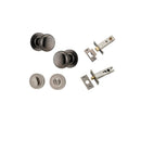 IVER Cambridge Door Knob On Round Rose Concealed Fix | Separate Privacy Kit | 9 Finishes - Distressed Nickel