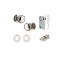 IVER Cambridge Door Knob On Round Rose Concealed Fix | Entrance Kit (Key/Key) | 9 Finishes - Polished Nickel