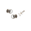 IVER Cambridge Door Knob On Round Rose Concealed Fix | Passage Kit | 9 Finishes - Polished Nickel