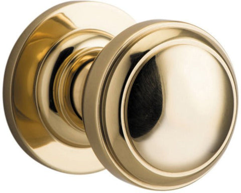 IVER Paddington Door Knob On Round Rose Concealed Fix | Lever Set Only | 9 Finishes - Polished Brass