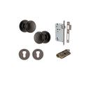 IVER Paddington Door Knob On Round Rose Concealed Fix | Entrance Kit (Key/Key) | 9 Finishes - Signature Brass