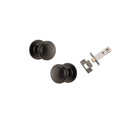 IVER Paddington Door Knob On Round Rose Concealed Fix | Passage Kit | 9 Finishes - Signature Brass