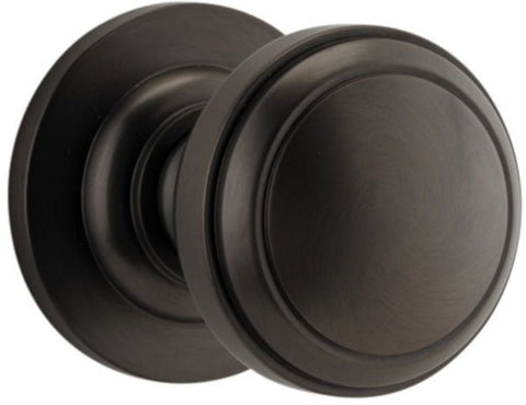 IVER Paddington Door Knob On Round Rose Concealed Fix | Lever Set Only | 9 Finishes - Signature Brass