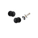 IVER Paddington Door Knob On Round Rose Concealed Fix | Passage Kit | 9 Finishes - Matt Black