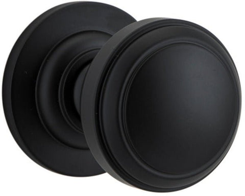 IVER Paddington Door Knob On Round Rose Concealed Fix | Lever Set Only | 9 Finishes - Matt Black