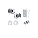 IVER Paddington Door Knob On Round Rose Concealed Fix | Entrance Kit (Key/Key) | 9 Finishes - Polished Chrome