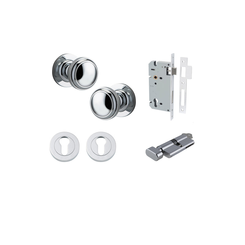 IVER PADDINGTON DOOR KNOB ON ROUND ROSE CONCEALED FIX - CUSTOMISE TO YOUR NEEDS
