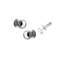 IVER Paddington Door Knob On Round Rose Concealed Fix | Passage Kit | 9 Finishes - Polished Chrome