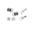 IVER Paddington Door Knob On Round Rose Concealed Fix | Separate Privacy Kit | 9 Finishes - Polished Chrome