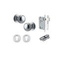 IVER Paddington Door Knob On Round Rose Concealed Fix | Entrance Kit (Key/Key) | 9 Finishes - Brushed Chrome