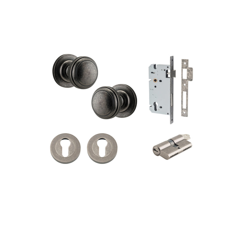 IVER PADDINGTON DOOR KNOB ON ROUND ROSE CONCEALED FIX - CUSTOMISE TO YOUR NEEDS