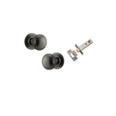 IVER Paddington Door Knob On Round Rose Concealed Fix | Passage Kit | 9 Finishes - Distressed Nickel