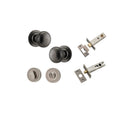 IVER Paddington Door Knob On Round Rose Concealed Fix | Separate Privacy Kit | 9 Finishes - Distressed Nickel