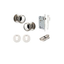 IVER Paddington Door Knob On Round Rose Concealed Fix | Entrance Kit (Key/Key) | 9 Finishes - Polished Nickel
