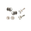 IVER Paddington Door Knob On Round Rose Concealed Fix | Separate Privacy Kit | 9 Finishes - Satin Nickel