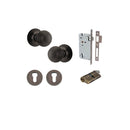 IVER Guildford Door Knob On Round Rose Concealed Fix | Entrance Kit (Key/Key) | 9 Finishes - Signature Brass